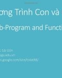 Bài giảng Cơ sở lập trình: Chương trình con và hàm (Sub-program and function) - Trịnh Tấn Đạt