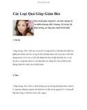 Các Loại Quả Giúp Giảm Béo