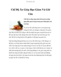 Chế Độ Ăn Giúp Bạn Giảm Và Giữ Cân