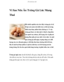 Vì Sao Nên Ăn Trứng Gà Lúc Mang Thai