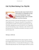 Giá Trị Dinh Dưỡng Của Thịt Đỏ