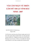 VÀI CẢM NHẬN VỀ TRIỂN LÃM MỸ THUẬT TỈNH BẮC NINH - 2007