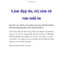 Làm đẹp da, trị cảm từ rau mùi ta