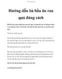 Hướng dẫn bà bầu ăn rau quả đúng cách