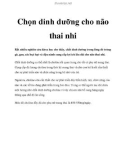 Chọn dinh dưỡng cho não thai nhi