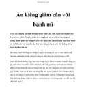 Ăn kiêng giảm cân với bánh mì