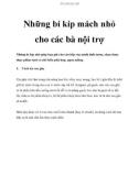 Những bí kíp mách nhỏ cho các bà nội trợ