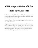 Giải pháp mới cho nồi lẩu thơm ngon, an toàn