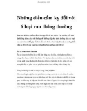 Những điều cấm kỵ đối với 6 loại rau thông thường