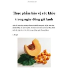 Thực phẩm bảo vệ sức khỏe trong ngày đông giá lạnh