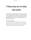 Chống nắng cho da bằng thực phẩm