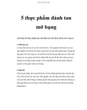 5 thực phẩm đánh tan mỡ bụng