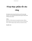 8 loại thực phẩm tốt cho răng