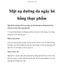 Mặt nạ dưỡng da ngày hè bằng thực phẩm