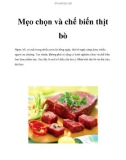 Mẹo chọn và chế biến thịt bò