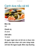 Canh dưa nấu cá trê