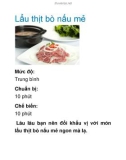 Lẩu thịt bò nấu mẻ