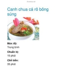 Canh chua cá rô bông súng