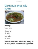 Canh dưa chua nấu sườn