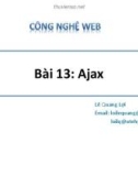 Bài giảng Công nghệ Web (ASP.NET): Bài 13 - Lê Quang Lợi