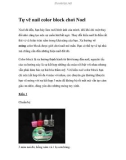 Tự vẽ nail color block chơi Noel