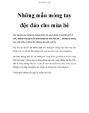 Những mẫu móng tay độc đáo cho mùa hè