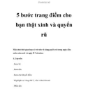 5 bước trang điểm cho bạn thật xinh và quyến rũ