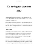 Xu hướng tóc đẹp năm 2013