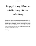 Bí quyết trang điểm cho cô dâu trong tiết trời mùa đông