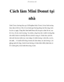 Cách làm Mini Donut tại nhà