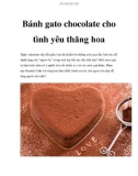 Bánh gato chocolate cho tình yêu thăng hoa