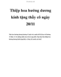 Thiệp hoa hướng dương kính tặng thầy cô ngày 20/11