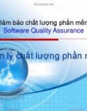 Bài giảng Đảm bảo chất lượng phần mềm: Quản lý chất lượng phần mềm - ThS. Nguyễn Thị Thanh Trúc