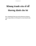 Khung tranh cửa sổ dễ thương dành cho bé