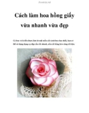 Cách làm hoa Hồng giấy vừa nhanh vừa đẹp