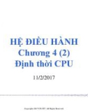 Bài giảng Hệ điều hành: Chương 4 - ThS. Phan Đình Duy (tt)