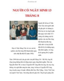 NGƯỜI CÓ NGÀY SINH 13 THÁNG 8