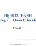 Bài giảng Hệ điều hành: Chương 7.2 - ThS. Phan Đình Duy