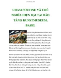 CHAM SOUTINE VÀ CHỦ NGHĨA HIỆN ĐẠI TẠI BẢO TÀNG KUNSTMUSEUM, BASEL