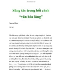 Sáng tác trong bối cảnh 'văn hóa làng'