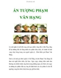 ẤN TƯỢNG PHẠM VĂN HẠNG