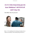 Ai sẽ vẽ chân dung hoàng gia cho Kate Middleton?