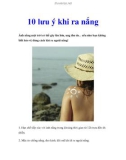 10 lưu ý khi ra nắng