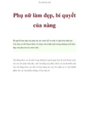 Phụ nữ làm đẹp, bí quyết của nàng