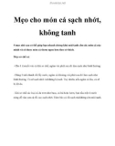 Mẹo cho món cá sạch nhớt, không tanh