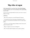 Mẹo kho cá ngon