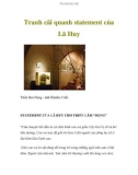 Tranh cãi quanh statement của Lã Huy