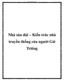 Nhà sàn dài – Kiến trúc nhà truyền thống của người Gié Triêng