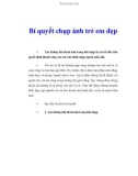 Bí quyết chụp ảnh trẻ em đẹp