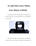 So sánh Micro Four Thirds, Four Thirds và DSLR